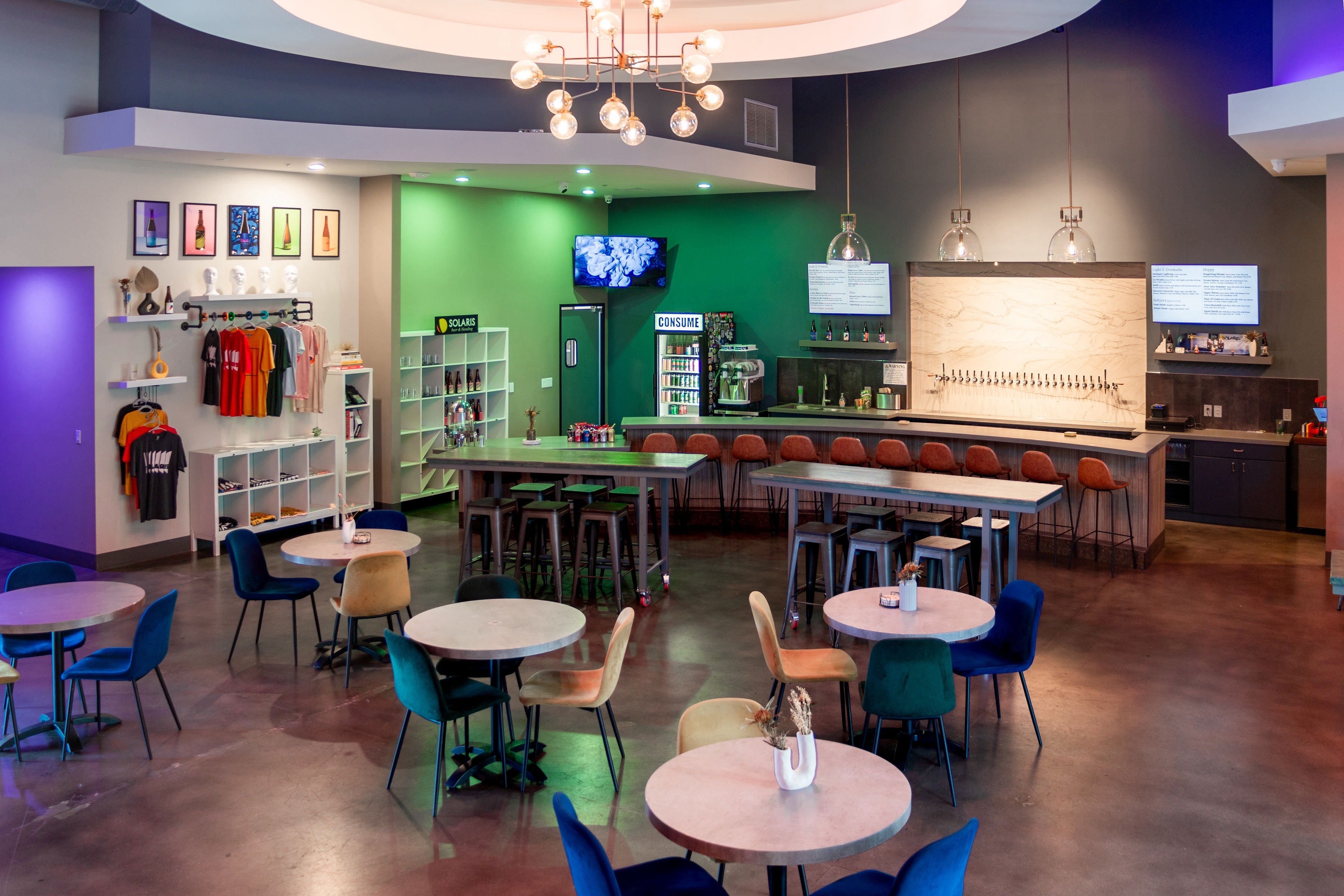 A view of our modern, tasting room, and brewery in Murrieta, CA.