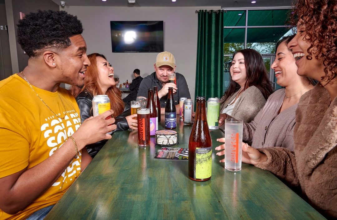 Friendly faces drinking beer